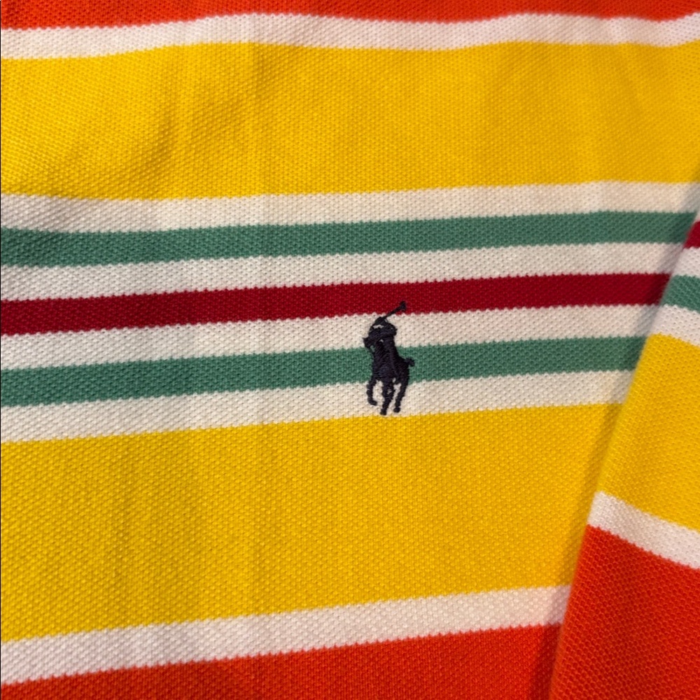 Polo Ralph Lauren red stripe rugby polo blue collar XL preppy vintage Y2K cotton - Picture 3 of 9